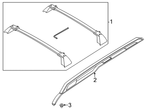 2022 Ford Bronco Sport KIT - LUGGAGE CROSSBARS Diagram for M1PZ-7855100-BC