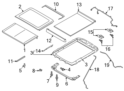 2021 Lincoln Navigator PANEL ASY - SLIDING ROOF SUNSH Diagram for FL3Z-16519A02-AR