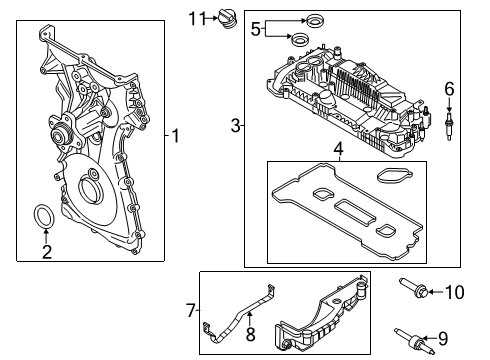 2020 Ford Ranger Front Cylinder Cover Diagram for KB3Z-6019-C