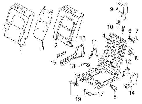 2024 Lincoln Corsair Rear Seat Back Cover Assembly Diagram for LJ7Z-7866600-BA