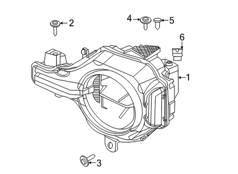 2025 Ford Bronco Headlamp Assembly Diagram for P2DZ-13008-A