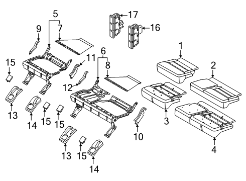 2025 Ford Expedition Hinge Cover Diagram for JL1Z-78666B02-AJ