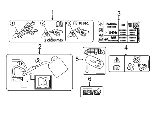 2022 Ford Transit Connect Decal Diagram for KT1Z-9900014-F