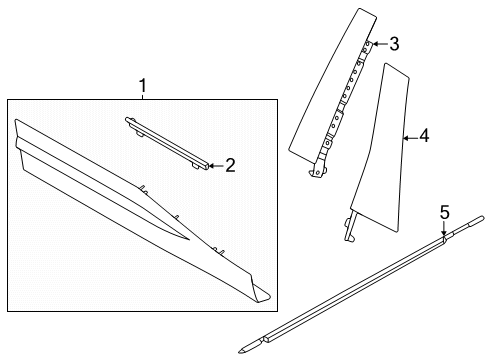 2024 Lincoln Nautilus Moulding Diagram for R2TZ-58255A34-AA