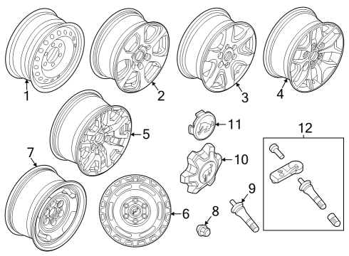 2023 Ford Bronco Wheel Assembly Diagram for N2DZ-1007-A