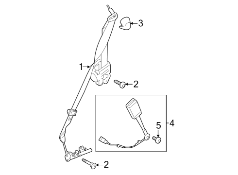 2024 Ford Mustang Pretensioner Seat Belt Retractor Diagram for PR3Z-63611B09-LD