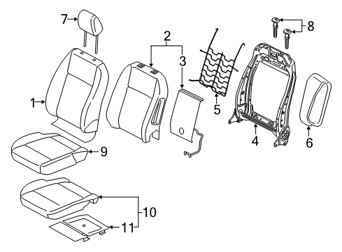 2021 Ford EcoSport Headrest Guide Sleeve Diagram for CU5Z-96610A16-JD