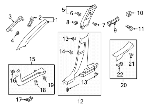 2024 Ford Bronco Sport Windshield Moulding Diagram for M1PZ-7803598-AB
