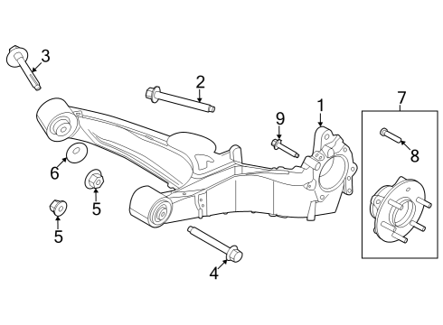 2022 Ford F-150 Lightning Wheel Hub Assembly Diagram for ML3Z-1109-A