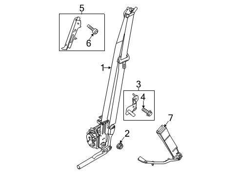 2020 Ford Explorer Seat Belt Assembly Diagram for LB5Z-7861203-AA