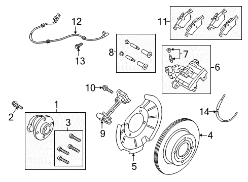 2021 Ford EcoSport Brake Rotor Assembly Diagram for GN1Z-2C026-D