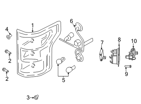2023 Ford F-150 Bulb Diagram for JL3Z-13466-F