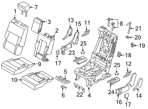 2022 Ford Explorer Headrest Guide Sleeve Diagram for JU5Z-96610A16-DT