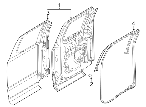 2023 Ford F-250 Super Duty Weatherstrip Diagram for ML3Z-1825325-A