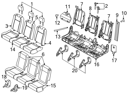 2025 Ford Transit 350 HD Third Row Seats Diagram 4