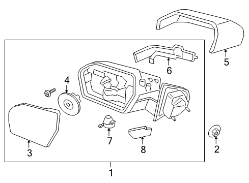 2020 Ford Expedition Mirror Assembly Rear View Outer Diagram for LL1Z-17682-CA