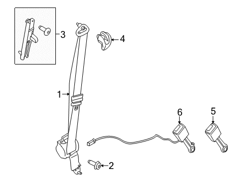 2023 Ford Transit Seat Belt Assembly Diagram for MK4Z-14611B08-DA