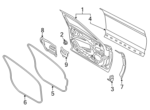 2020 Lincoln Continental Front Door Assembly Diagram for GD9Z-5420124-C