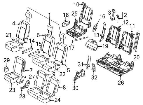 2024 Ford Transit Head Rest Assembly Diagram for LK4Z-99611A08-CE