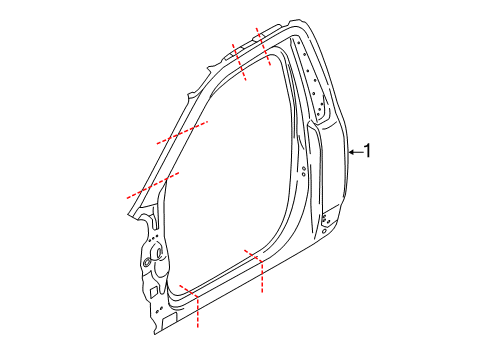 2022 Ford F-350 Super Duty Door Frame Diagram for HC3Z-25211A11-B