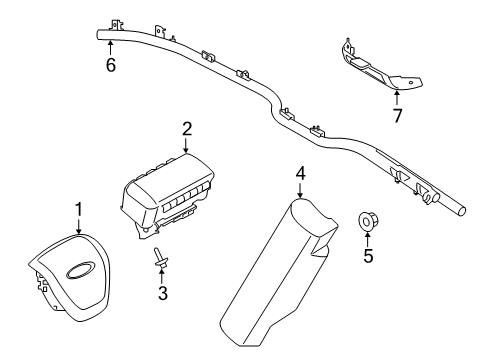 2020 Ford Ranger Air Bag Module Diagram for KB3Z-21044A74-B