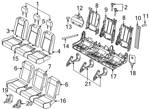 2024 Ford Transit Rear Seat Back Cover Assembly Diagram for LK4Z-6366601-HD