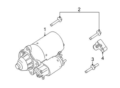 2021 Ford E-350/E-350 Super Duty Starter Motor Assembly Diagram for LC3Z-11002-A