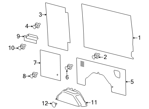2025 Ford Transit 150 Interior Trim - Side Panel Diagram 13