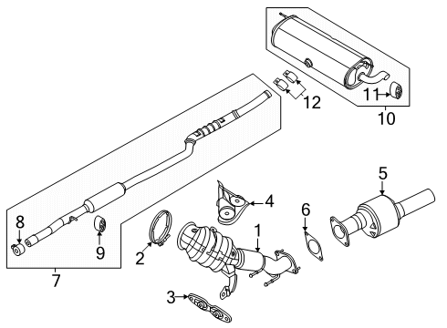 2024 Lincoln Nautilus MUFFLER AND PIPE ASY - FRONT Diagram for PZ1Z-5230-M