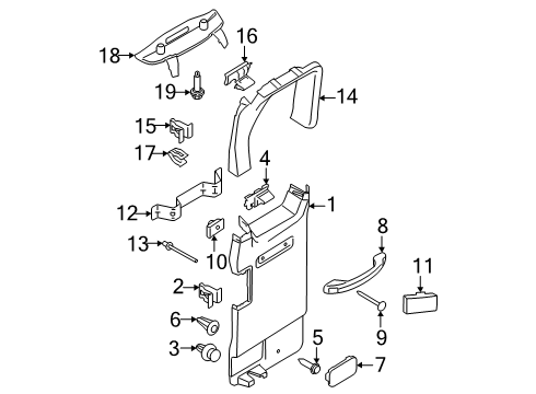 2025 Ford Transit Handle Diagram for F2UZ-1522666-AH