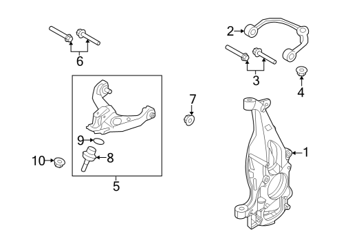 2022 Ford F-150 Lightning Front Suspension Arm Assembly Diagram for NL3Z-3078-C