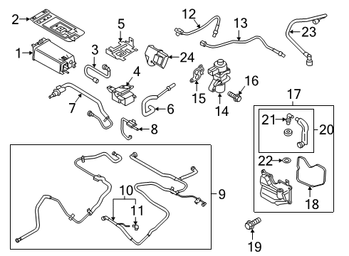 2020 Ford Fusion Fuel Vapour Store Cannister Diagram for HG9Z-9D653-H
