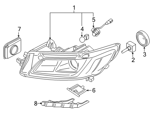 2020 Lincoln Continental Lamp Assembly Diagram for GA1Z-13008-C