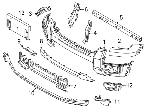 2025 Ford Ranger License Plate Bracket Diagram for N1WZ-17A385-N