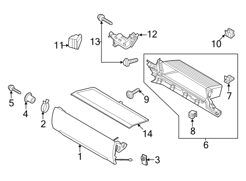 2023 Ford F-150 Lightning LOCK ASY - GLOVE COMPARTMENT Diagram for NL1Z-7806072-AA