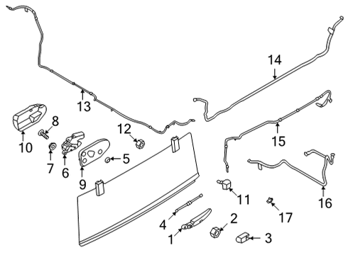 2022 Ford Bronco Wiper Motor Assembly Diagram for M2DZ-17508-A