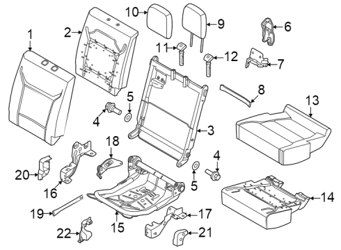 2025 Ford F-250 Super Duty Rear Seat Components Diagram 2