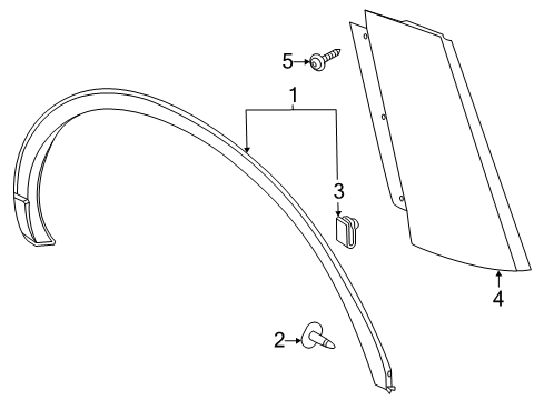 2024 Lincoln Aviator Moulding Diagram for LC5Z-7829164-AA