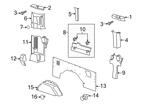 2020 Ford Transit TRIM ASY - QUARTER - UPPER Diagram for CK4Z-6131113-YC