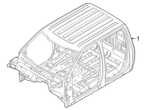 2023 Ford F-150 Lightning CAB ASY - TRIMMED - PRIMED Diagram for NL3Z-16001B24-B