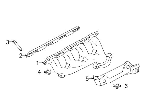 2020 Ford F-350 Super Duty Exhaust Manifold Assembly Diagram for LC3Z-9431-B