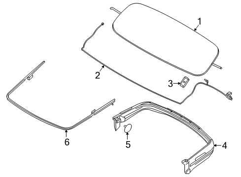 2020 Ford Mustang SOFT TOP AND MECHANISM ASY Diagram for FR3Z-7654602-C