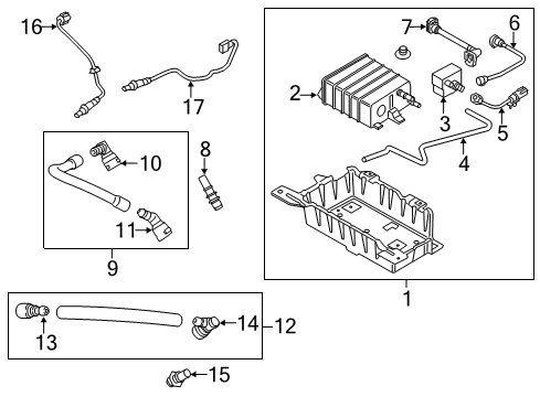 2020 Ford Mustang Fuel Vapour Store Cannister Diagram for JR3Z-9D653-C