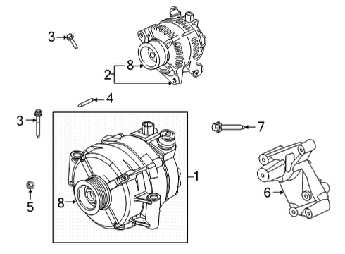 2020 Ford F-350 Super Duty Alternator Assembly Diagram for LC3Z-10346-B