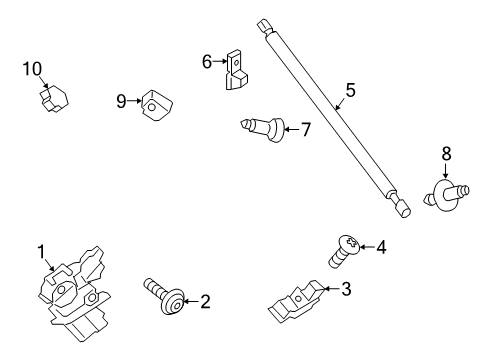 2020 Ford Escape Gas Lift Assembly Diagram for LJ6Z-78406A11-B