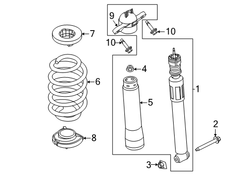 2020 Ford Escape Rear Spring Diagram for LX6Z-5560-EE