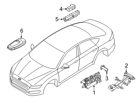 2020 Ford Fusion Alarm/Keyless Lock System Kit Diagram for JU5Z-15604-BA