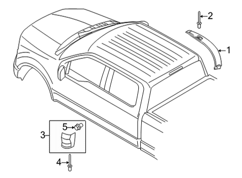 2021 Ford F-150 Moulding Diagram for ML3Z-1629076-AAPTM