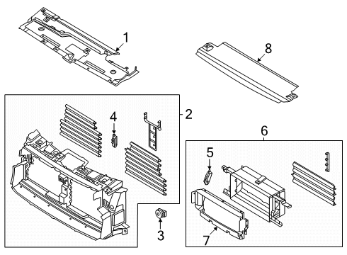 2025 Lincoln Navigator Radiator Control Shutter Assembly Diagram for RL7Z-8475-B