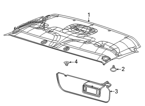 2021 Ford E-350/E-350 Super Duty Visor Assembly Sun Diagram for CC2Z-1504105-AB